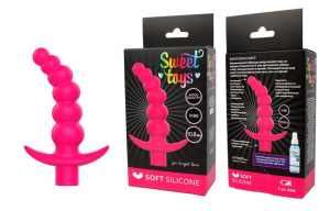 Пробка с вибрацией "Sweet Toys" рельефная, розовая